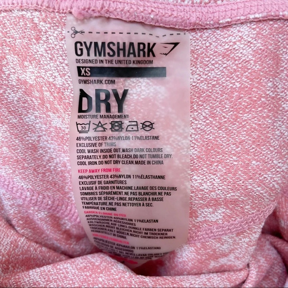GYMSHARK Womens Compression Fit Fleur Texture Leggings Sz XS Dusky Pink Marl - Picture 6 of 6